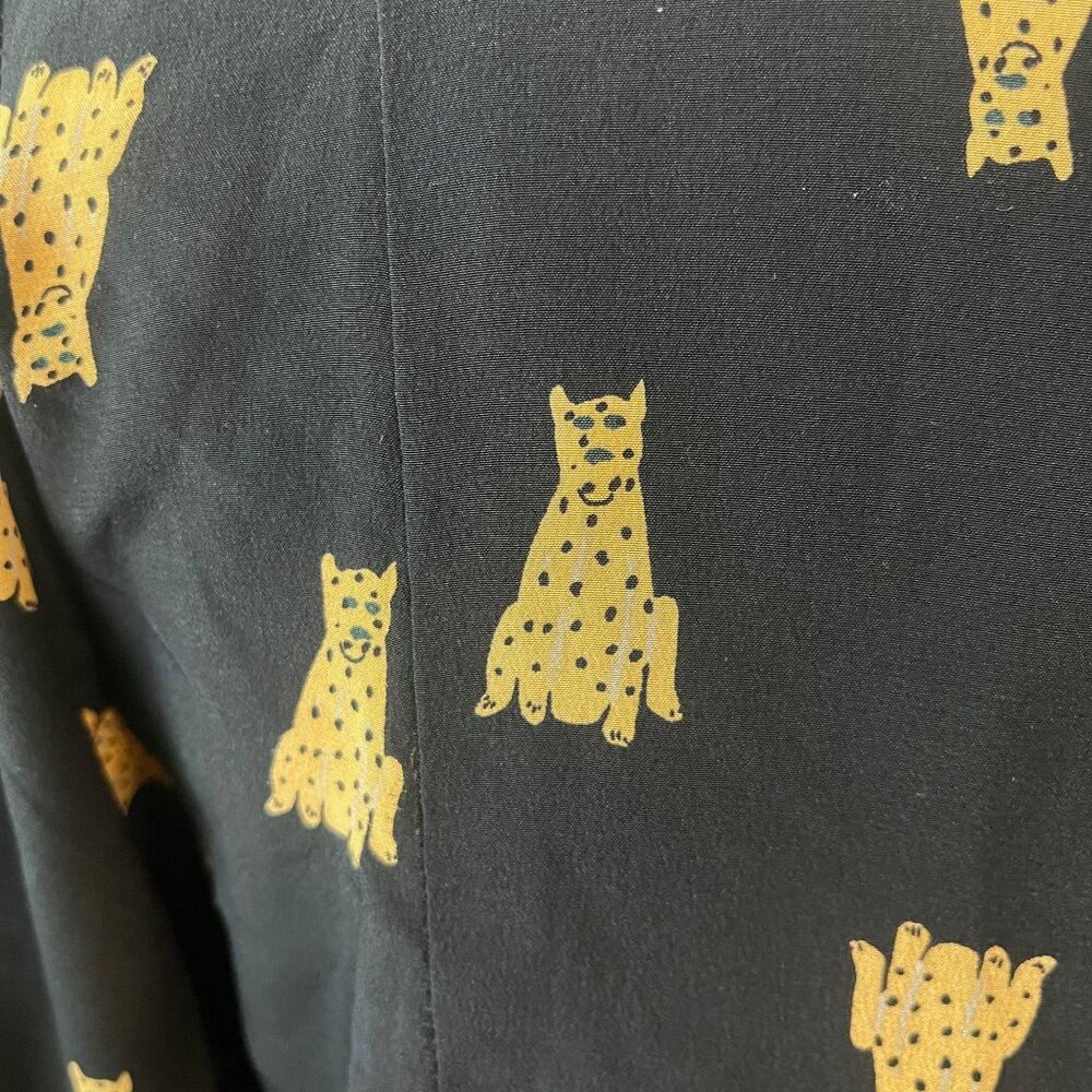 SEA NEW YORK Cheetah Silk Printed Blouse Size 2 - Picture 4 of 9